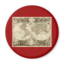 1708 Jean Baptiste Nolin World Map magnets by ZephyrusBooks 1708 Jean Baptiste Nolin World Map magnets