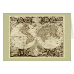 1708 World Map by Jean Baptiste Nolin Greeting Card