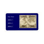 1708 World Map by Jean Baptiste Nolin Personalized Address Label
