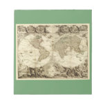 1708 World Map by Jean Baptiste Nolin Note Pad