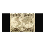 1708 World Map by Jean Baptiste Nolin Custom Rack Card