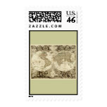 1708 World Map by Jean Baptiste Nolin Stamps