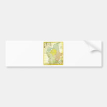 1710 Homann Map of Denmark Iutiae Geographicus Bumper Stickers