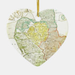 1710 Homann Map of Denmark Iutiae Geographicus Christmas Tree Ornament