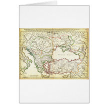 1715 De LIsle Map of the Eastern Roman Empire und Greeting Card