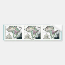 1720 Africa Vetus Map Bumper Stickers