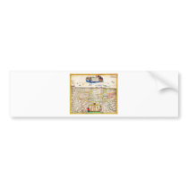 1720 Funck Map of Israel Palestine Holy Land Bumper Stickers