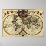 "1720 Guillaume deLisle" Olde Worlde Map Poster