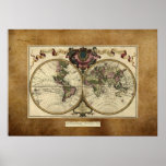 "1720 Guillaume DeLisle" Olde Worlde Map Poster