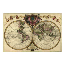 "1720 Guillaume Isle" Olde Worlde Map Poster posters by RavenSpiritPrints "1720 Guillaume Isle" Olde Worlde Map Poster posters