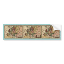 1721 Map of Europe bumper stickers by ZephyrusBooks 1721 Map of Europe bumper stickers