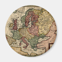 1721 Map of Europe Fridge Magnet