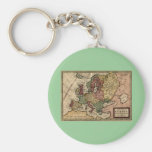 1721 Map of Europe Key Chain