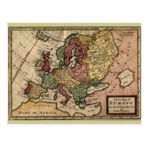 1721 Map of Europe Post Cards