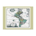 1725 South and North America Map postcards by ZephyrusBooks 1725 South and North America Map postcards