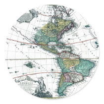1725 South and North America Map stickers