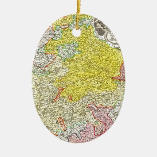 1728 Homann Map of Bavaria Germany Geographicus Christmas Ornaments
