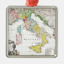 1742 Homann Heirs Map of Italy Geographicus Ornament