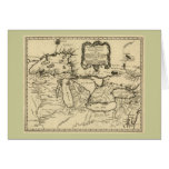 1755 Great Lakes and New France / Canada Map Card