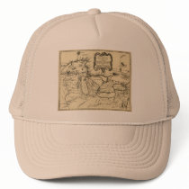 1755 Great Lakes and New France / Canada Map Trucker Hats