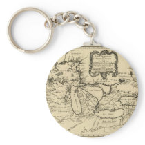 1755 Great Lakes and New France / Canada Map Key Chains