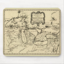 1755 Great Lakes and New France / Canada Map Mouse Pads