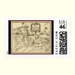 1755 Great Lakes and New France / Canada Map stamps