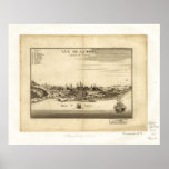 1755 St. Laurent Montreal Quebec Panoramic Map Poster