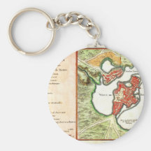 1756 Bellin Map of Boston Massachusetts Geograp Keychain