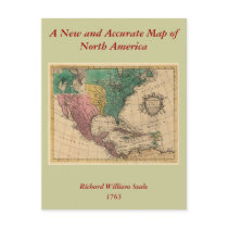 1763 North America Map postcards