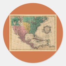 1763 North America Map Round Sticker