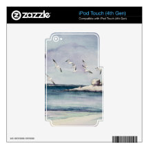 1774 Seagulls at Sandy Beach iPod Touch 4G Skins