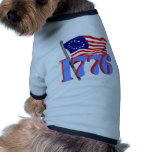1776 American Flag Dog T-shirt