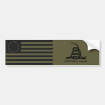1776 Betsy Ross Flag / DONT TREAD ON ME Gadsden Bumper Sticker