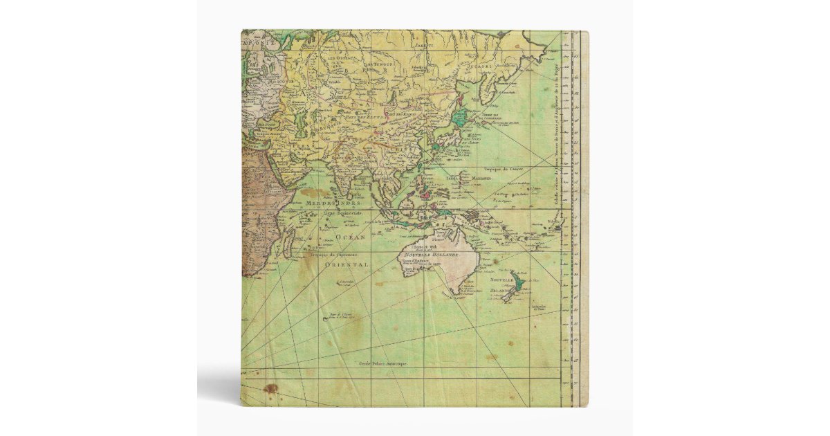1778 Bellin Nautical Chart or Map of the World Binder Zazzle