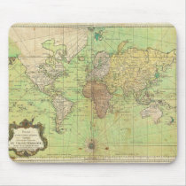 1778 Bellin Nautical Chart or Map of the World Mousepad