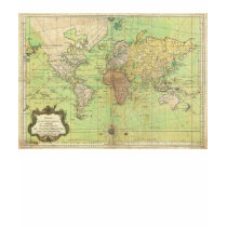 1778 Bellin Nautical Chart or Map of the World T Shirt