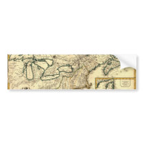 1778 Map of Canada and the United States Bumper Sticker