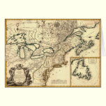 1778 Map of Canada and the United States cards