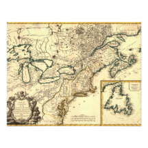 1778 Map of Canada and the United States Personalized Invite