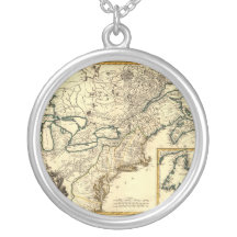 1778 Map of Canada and the United States Necklaces