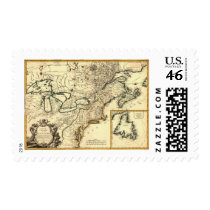 1778 Map of Canada and the United States Postage Stamps