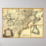 1778 Map of Canada and the United States Print
