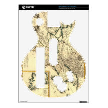 1778 Map of Canada and the United States Skins For Guitar Hero