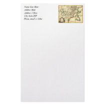 1778 Map of Canada and the United States Personalized Stationery