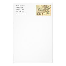 1778 Map of Canada and the United States Personalized Stationery