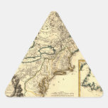 1778 Map of Canada and the United States Triangle Stickers