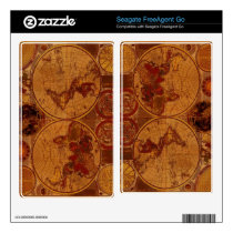 1780 Old World Map 3 Seagate Hard Drive Skin Freeagent Go Decals