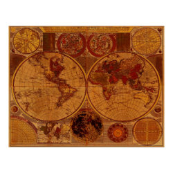 1780 Old World Map Art print