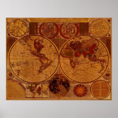 1780 Old World Map Art Print by RavenSpiritPrints